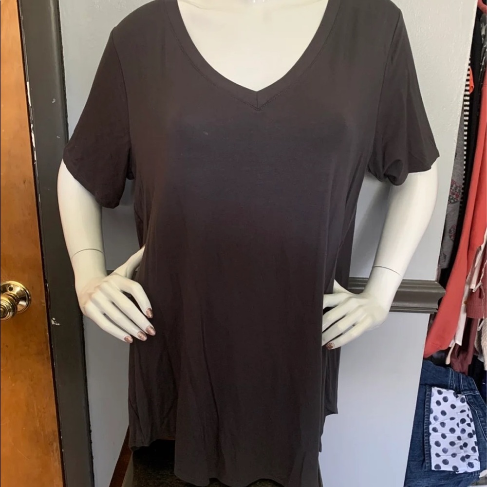 NWOT Dark Grey Plus Size V Neck Tee